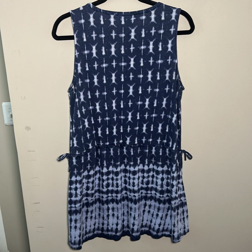 Pure Jill linen blend Navy and light blue Sleeveless Dress - Picture 2 of 5